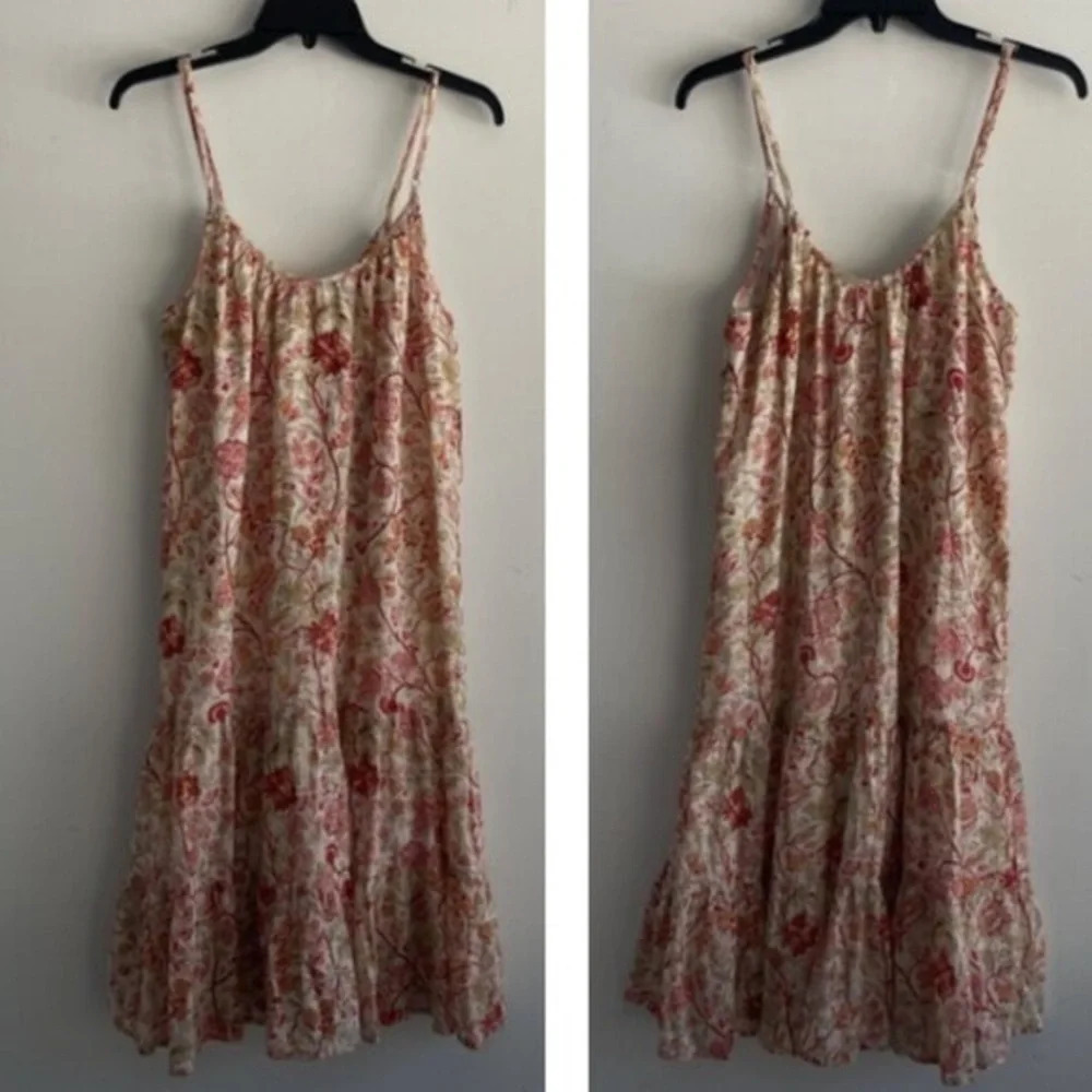 Lila Pink and Green Floral Spaghetti Dress 33250